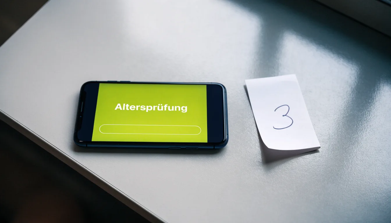 Ein Richterhammer aus Holz und eine kleine Messingwaage stehen auf einer polierten Tischplatte vor einer hellen Wand.